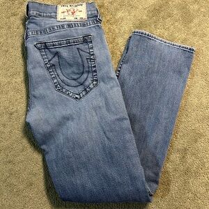 True Religion Ricky Straight Jeans Men’s Blue Denim Size 34 Y2K